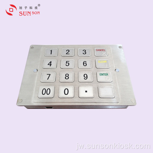 Pinpad Enkripsi Stainless Steel kanggo Kiosk Pembayaran Tanpa Awak